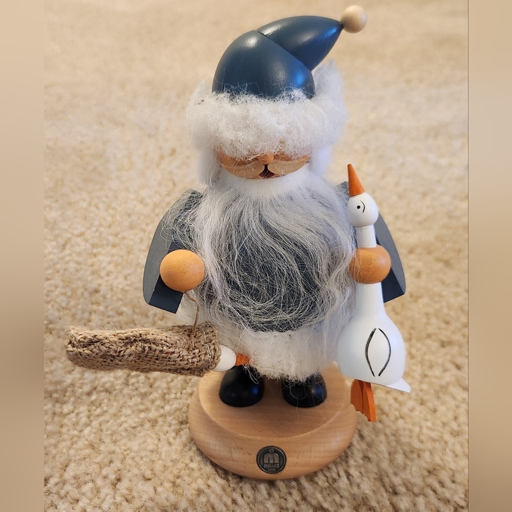 Nordic Santa with Goose Auguste  Incense Smoker German Muller